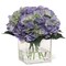 2-Pack Periwinkle Hydrangea Floral Arrangements in Glass Vases – Faux Water Look – Elegant Silk Flower Centerpieces for Home & Office Décor